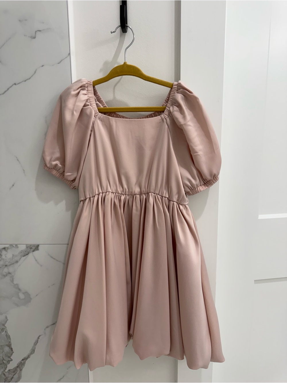 Habitual Girls' Puff Sleeve Formal Dress - Blush